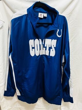 Indianapolis Colts NFL Blue zip Jacket Logo mesh breathable NWT 3XLT 3XL XXXL